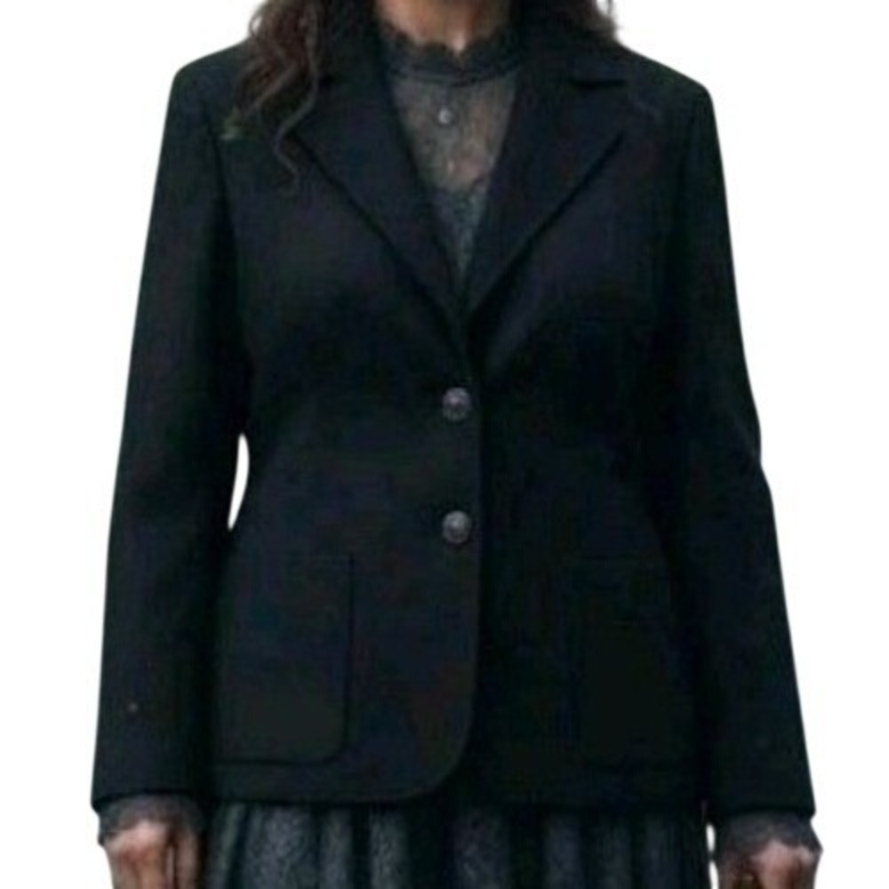 Doncaster 100% Wool Vintage Blazer Jacket Whimsigoth  Corpcore Black L
